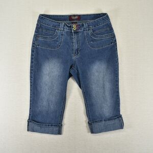 Vintage Angels Womens Jeans Capri Size 10 Y2K Wide Cuff Low Rise Stretch Denim